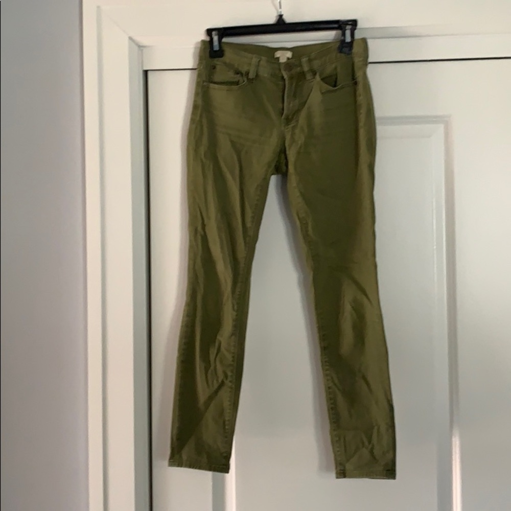 JCrew stretch olive denim